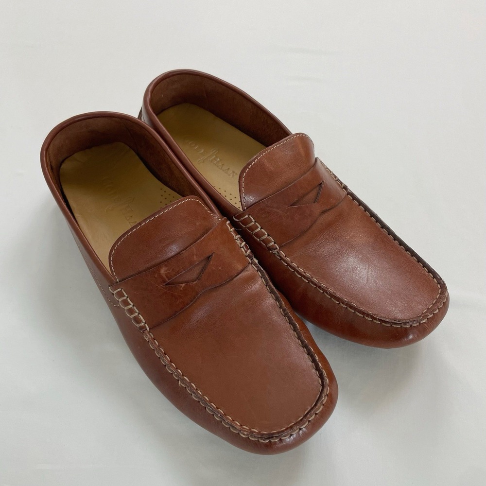 Cole Haan Men's Size 9 M Brown Loafer Leather Driving Shoes CO4534 Cushioned